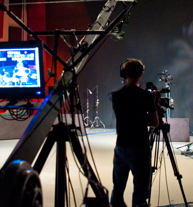 video production equipment and camera man