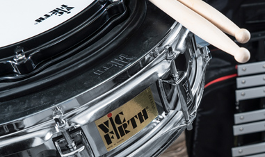 drumsticks on Vic Firth drum