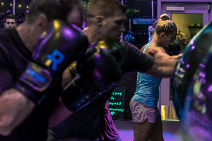 three boxers training
