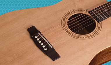 closeup of Cort acoustic EasyPlay guitar