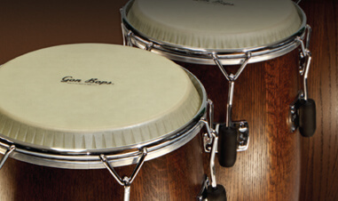 closeup of Gon Bops congas